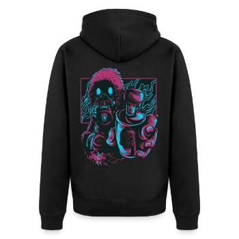 Spray Junkie Graffiti Style Street Vision - Unisex Premium Organic Zip Hoodie - black - Back - Nico (187cm)