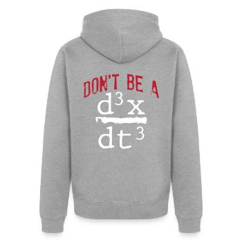 Drôle nerd math physique blague maths geek - Veste à capuche bio Premium Unisexe - gris chiné - Dos - Nico (187cm)