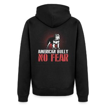American Bully no fear fearless dog - Unisex Premium Organic Zip Hoodie - black - Back - Nico (187cm)