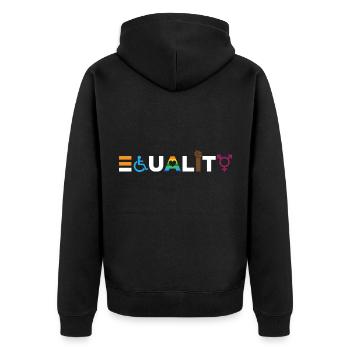 Equality human rights equal rights - Unisex Premium Organic Zip Hoodie - black - Back - Nico (187cm)