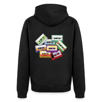 Radio mixtape cassette stéréo 80s 90s musique - Veste à capuche bio Premium Unisexe - noir - Dos - Nico (187cm)