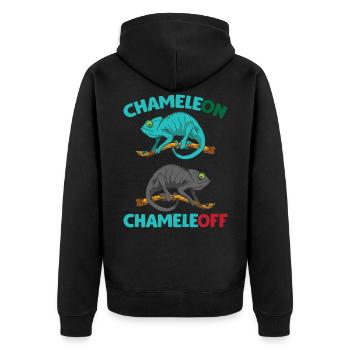 Caméléon coquille drôle animal reptile amant - Veste à capuche bio Premium Unisexe - noir - Dos - Nico (187cm)