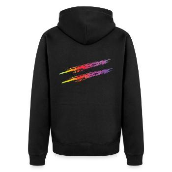 Gleichstellung Regenbogen LGBT Lesben Gay Pride - Unisex Premium Bio Zip Hoodie - Schwarz - Hinten - Nico (187cm)