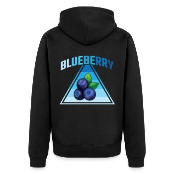 Vintage Blueberry Retro Frucht Gartenarbeit Liebe - Unisex Premium Bio Zip Hoodie - Schwarz - Hinten - Nico (187cm)