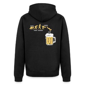 Bier Woche Durstiger Freitag Alkohol Wochenende - Unisex Premium Bio Zip Hoodie - Schwarz - Hinten - Nico (187cm)