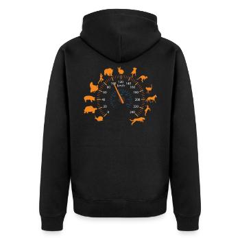 Speed limit for runner speedometer - Unisex Premium Organic Zip Hoodie - black - Back - Nico (187cm)
