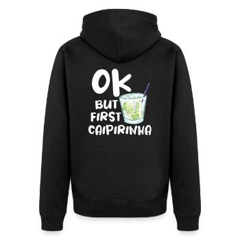 Caipirinha Cocktail Bartender Drinking Humor - Unisex Premium Organic Zip Hoodie - black - Back - Nico (187cm)
