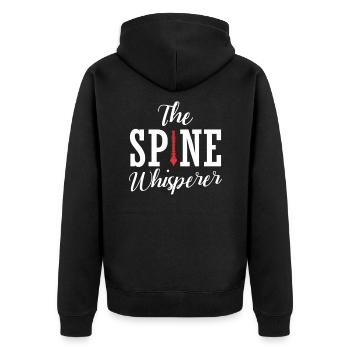 Wirbelsäulen Flüsterer Chiropraktiker Orthopäde - Unisex Premium Bio Zip Hoodie - Schwarz - Hinten - Nico (187cm)