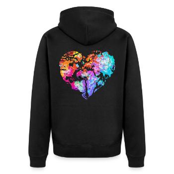 Arrêter le racisme conception symbole du coeur du monde coloré - Veste à capuche bio Premium Unisexe - noir - Dos - Nico (187cm)