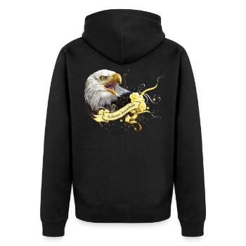 Bald eagle - Unisex Premium Organic Zip Hoodie - black - Back - Nico (187cm)