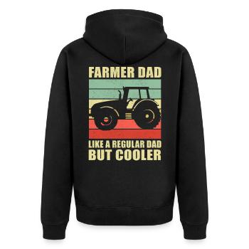 Farmer farmer fathers day dad father - Unisex Premium Organic Zip Hoodie - black - Back - Nico (187cm)