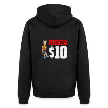 History broken leg broken bone recovery - Unisex Premium Organic Zip Hoodie - black - Back - Nico (187cm)