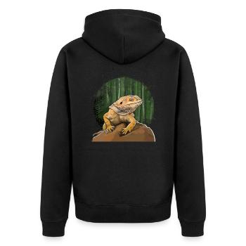 Les reptiles dragons barbus drôles aiment les animaux - Veste à capuche bio Premium Unisexe - noir - Dos - Nico (187cm)