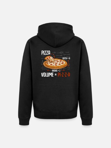 Pizza maths formule physique science - Veste à capuche bio Premium Unisexe - noir