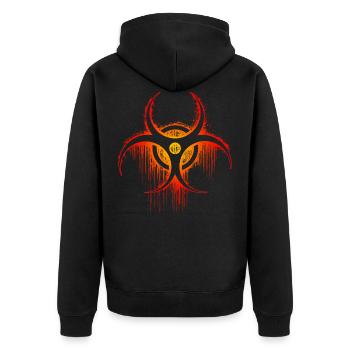 Tattoo Biohazard Gothic Tribal Goth Biogefahr Psy - Unisex Premium Bio Zip Hoodie - Schwarz - Hinten - Nico (187cm)
