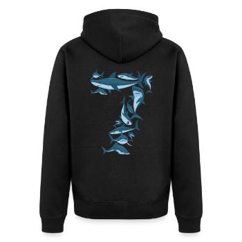 Cadeau de 7 ans de requin petit-enfant - Veste à capuche bio Premium Unisexe - noir - Dos - Nico (187cm)