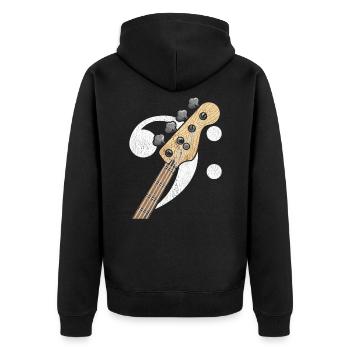 Clé de basse guitare bassiste bassiste musicien - Veste à capuche bio Premium Unisexe - noir - Dos - Nico (187cm)