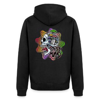 Magic Mushroom Open Mind Halluzinationen Trip Drug - Unisex Premium Bio Zip Hoodie - Schwarz - Hinten - Nico (187cm)