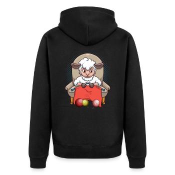 Sweet crochet knitting sheep animal lover - Unisex Premium Organic Zip Hoodie - black - Back - Nico (187cm)