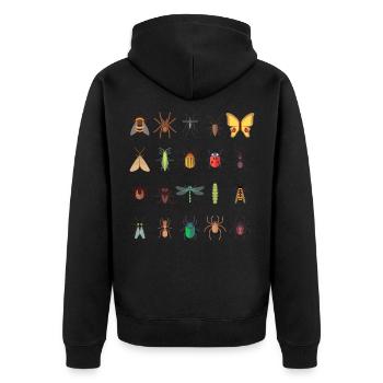 Insect collector drawing entomology - Unisex Premium Organic Zip Hoodie - black - Back - Nico (187cm)