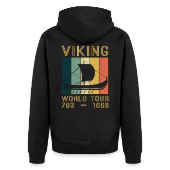 Vikings World Tour Bateau Viking Thor - Veste à capuche bio Premium Unisexe - noir - Dos - Nico (187cm)