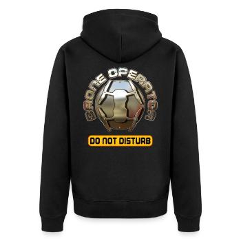 Drone Operator - Do Not Disturb - Unisex Premium Organic Zip Hoodie - black - Back - Nico (187cm)