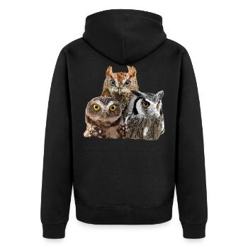 Nächtliche Raubvögel - Unisex Premium Bio Zip Hoodie - Schwarz - Hinten - Nico (187cm)