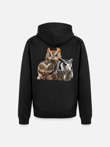 Nocturnal raptors - Unisex Premium Organic Zip Hoodie - black