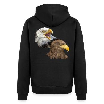 Pigargos - Unisex Premium Bio Zip Hoodie - Schwarz - Hinten - Nico (187cm)
