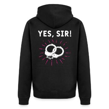 Submissive Naughty Woman Handcuffed Perverted - Unisex Premium Organic Zip Hoodie - black - Back - Nico (187cm)