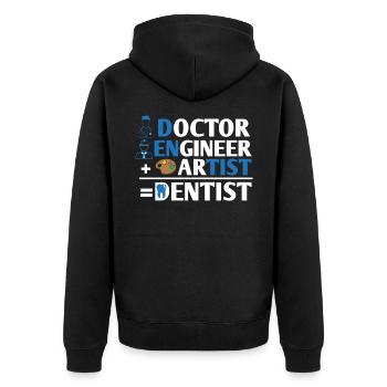 Dentisterie dentiste médecin ingénieur artiste - Veste à capuche bio Premium Unisexe - noir - Dos - Nico (187cm)