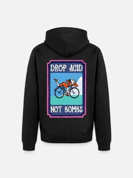 LSD Drop Acid Not Bombs - Unisex Premium Organic Zip Hoodie - black
