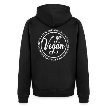Devenir vegetarien - Veste à capuche bio Premium Unisexe - noir - Dos - Nico (187cm)