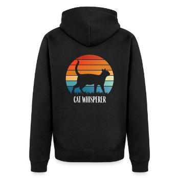 Colorful cat whisperer farm gift - Unisex Premium Organic Zip Hoodie - black - Back - Nico (187cm)