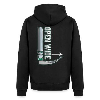 CRNA laryngoscope Anesthesiologist Intubation - Unisex Premium Bio Zip Hoodie - Schwarz - Hinten - Nico (187cm)