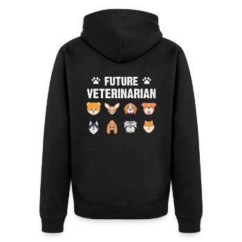 Zukünftiger Tierarzt Hund Kind Tierliebhaber - Unisex Premium Bio Zip Hoodie - Schwarz - Hinten - Nico (187cm)