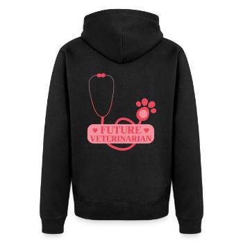 Future veterinarian veterinarian student child - Unisex Premium Organic Zip Hoodie - black - Back - Nico (187cm)