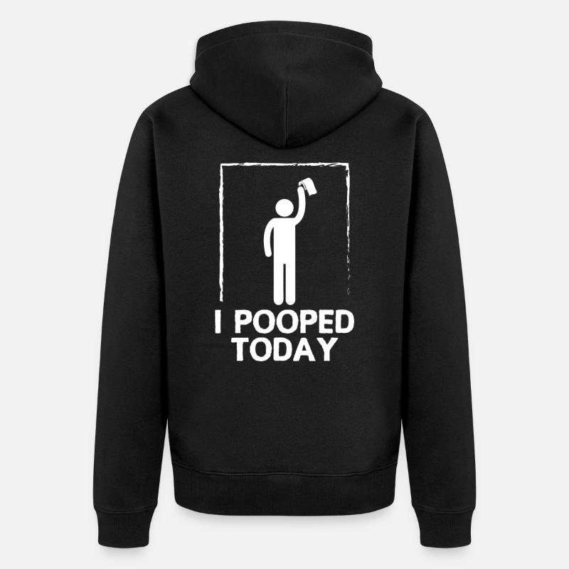 Männer-Humor | Kacken Scheißen Geschenk - Unisex Premium Bio Zip Hoodie - Schwarz