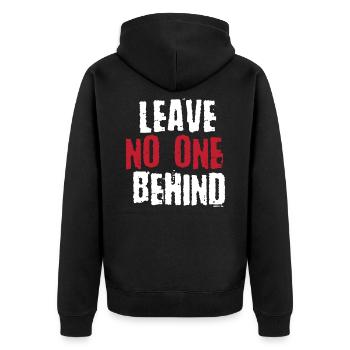 Zusammenhalt Geschenk Toleranz Empathie - Unisex Premium Bio Zip Hoodie - Schwarz - Hinten - Nico (187cm)