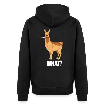 Couteau Lama What Alpaga Halloween Grumpy - Veste à capuche bio Premium Unisexe - noir - Dos - Nico (187cm)