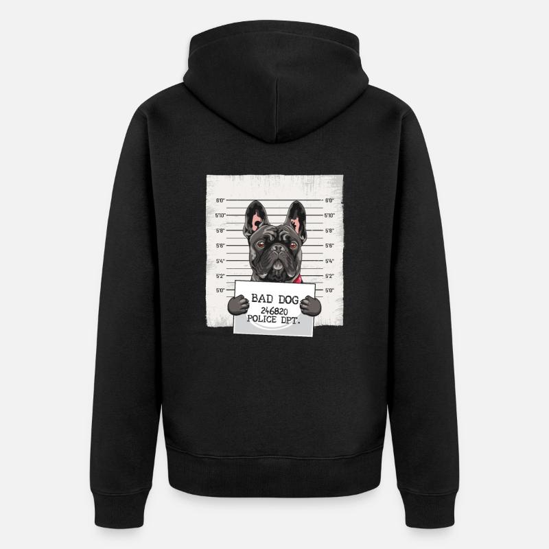 Tir de la prison du bouledogue français - Veste à capuche bio Premium Unisexe - noir