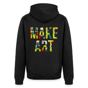 Colorful Art Painting Artist Art Creative - Unisex Premium Organic Zip Hoodie - black - Back - Nico (187cm)