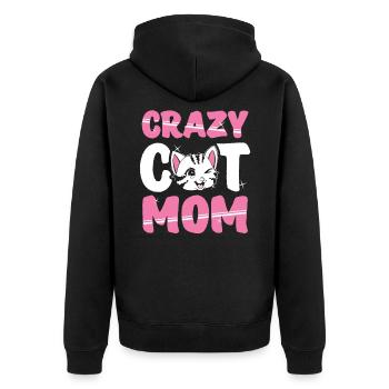 Chat fou maman chat chats maman cadeau - Veste à capuche bio Premium Unisexe - noir - Dos - Nico (187cm)