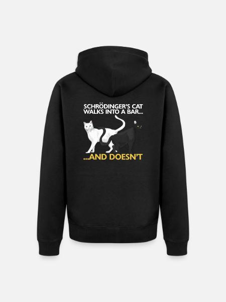 Funny physics science Schrödinger's cat - Unisex Premium Organic Zip Hoodie - black