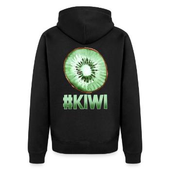 Kiwi tranche fruit Halloween fruit - Veste à capuche bio Premium Unisexe - noir - Dos - Nico (187cm)