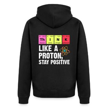 Chemie Physiker Lehrer Student Protonen - Unisex Premium Bio Zip Hoodie - Schwarz - Hinten - Nico (187cm)