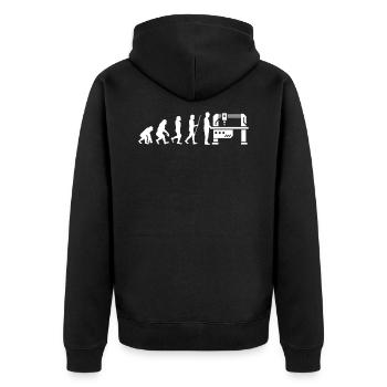 Cutting machine operator, cutting technician, CNC - Unisex Premium Organic Zip Hoodie - black - Back - Nico (187cm)