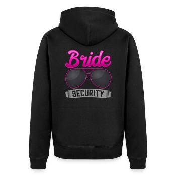 Junggesellinnen Party Heirat Braut Sicherheit Mädc - Unisex Premium Bio Zip Hoodie - Schwarz - Hinten - Nico (187cm)