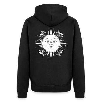 Albert Hofmann Tripping Forever on LSD - Unisex Premium Organic Zip Hoodie - black - Back - Nico (187cm)