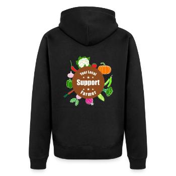 Les agriculteurs bio locaux soutiennent les amateurs de légumes - Veste à capuche bio Premium Unisexe - noir - Dos - Nico (187cm)